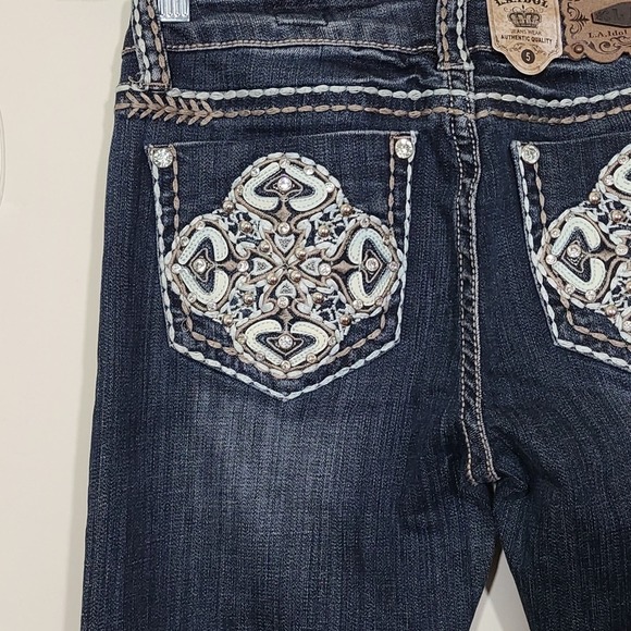 LA Idol USA Embellished Back Pocket Jeans Size 5 - Picture 7 of 9